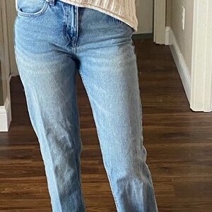 light blue straight jeans